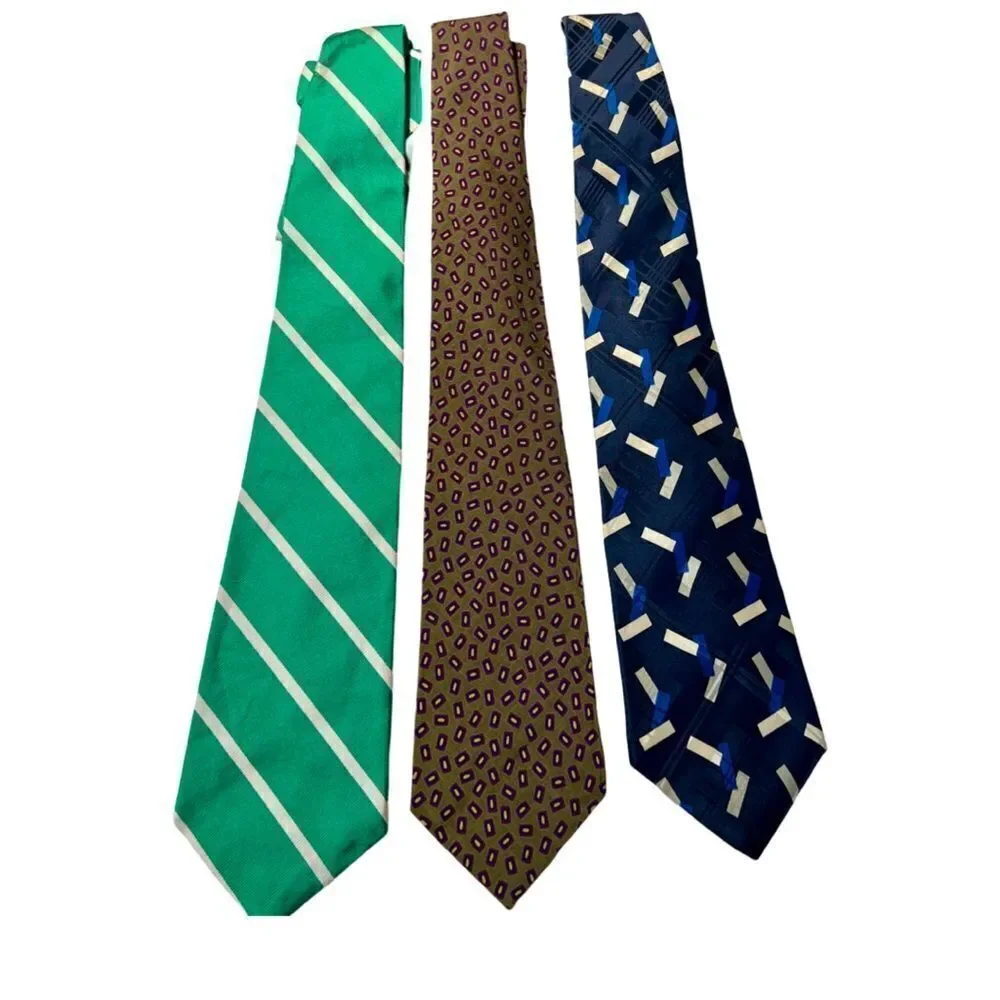 Lot of 3 Vintage 90s Polo Ralph Lauren Made by Hand Vivid Geometric Print Ties